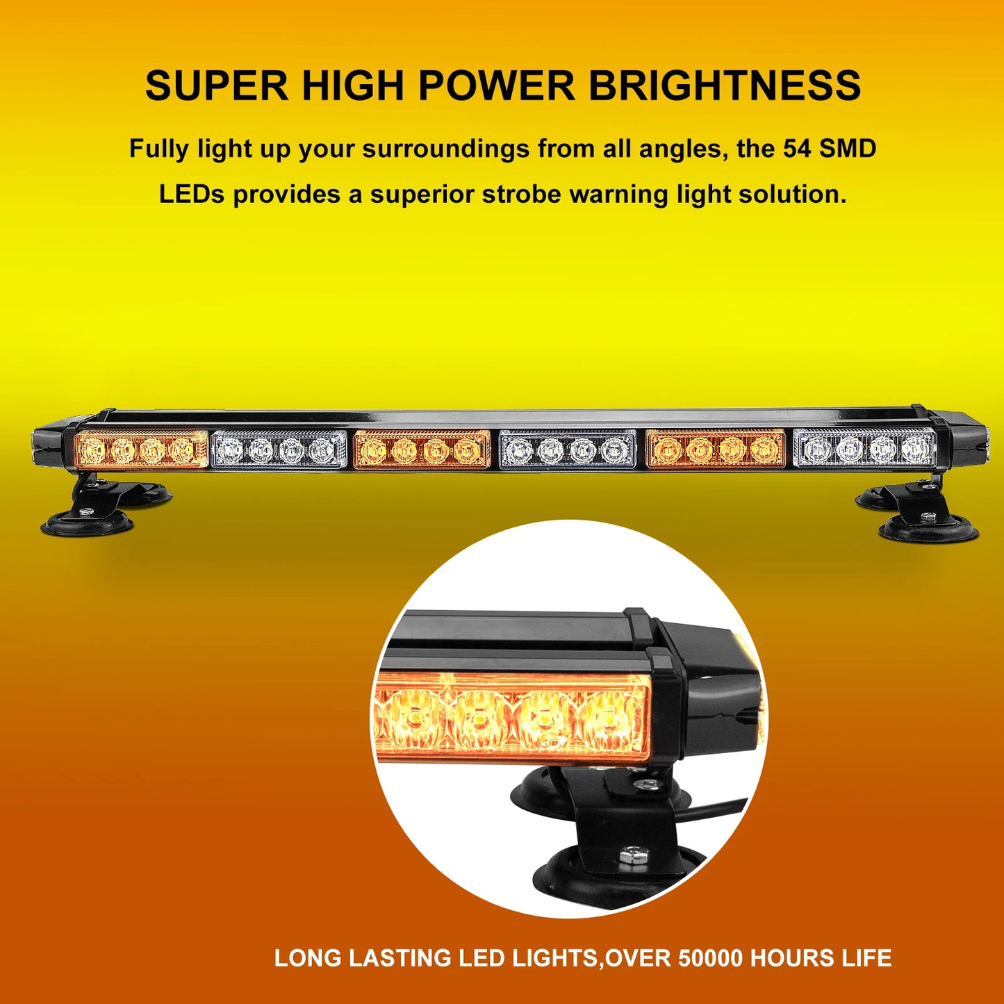 29.5" 54 LED Emergency Flashing Strobe Lamp Warning Light