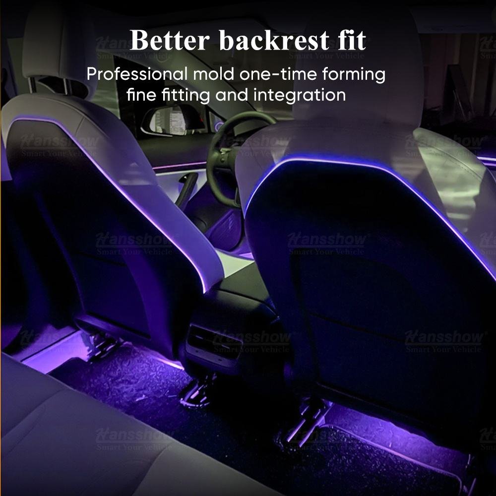 Model 3/Y Led Laser Carving Ambient Lighting For 2021+ Tesla Car Interior Atmosphere Lighting With Panel Control