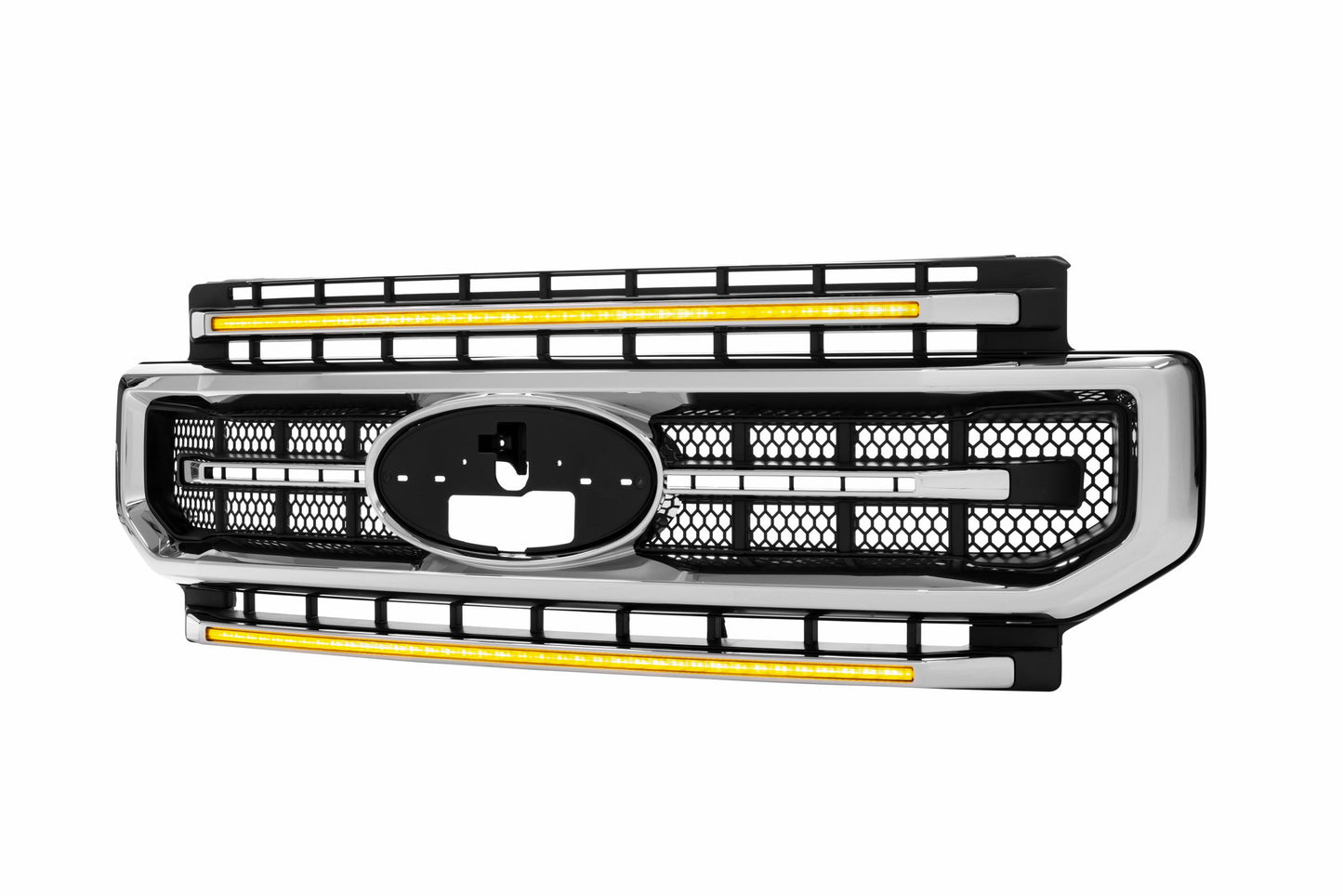 XBG LED Grille: Ford Super Duty (20-22) (Chrome Finish / Amber DRL)