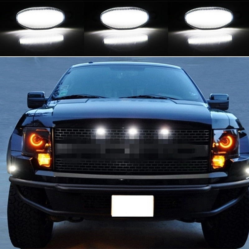 Grille Lamps White/Amber yellow LED For 2010-2014 and 2017-up Ford Raptor