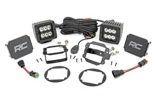 LED Light Kit | Fog Mount | 2" Black Pair | Jeep Wrangler JK/Wrangler Unlimited (10-18)