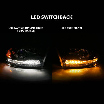 DODGE RAM 1500 09-18 / 2500/3500 10-18 PROJECTOR PLANK STYLE SWITCHBACK HEADLIGHTS GLOSS BLACK (OE STYLE) (FOR ALL MODELS)