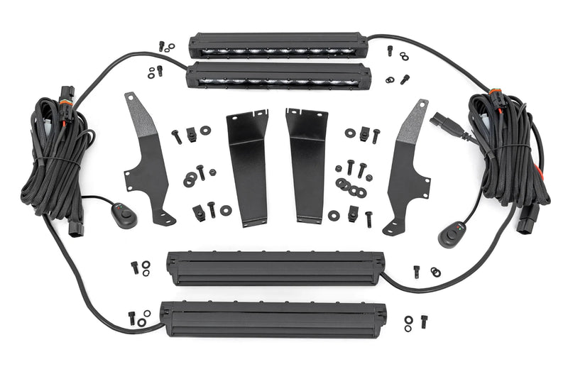 LED Light Kit Grille Mount | 10 Inch Black | Slimline | Ford F-250 Super Duty (20-22)