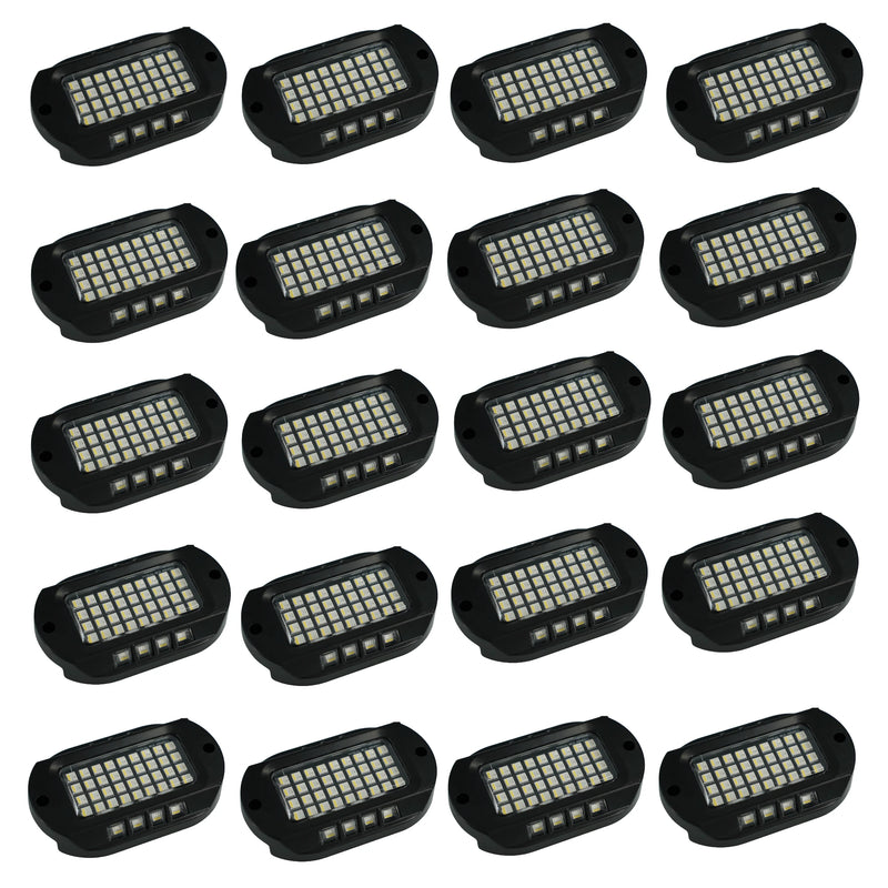 NEWEST Rgbw Rock Light 44 LED Rock Light Pods Underbody Decorative Light Pods 20pcs Kit for Trucks Off Road ATV UTV RZR Boat