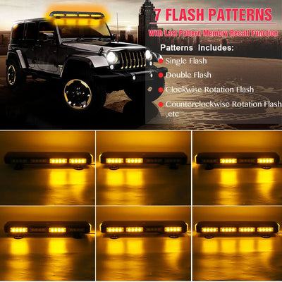 LED Strobe Emergency Warning Beacon Flashing Light Amber