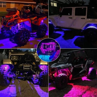 For Kawasaki Teryx 800/KRX 1000 UTV SXS 8x RGB LED Rock Lights Offroad Underglow Wireless Bluetooth Music Timing Truck Boat ATV