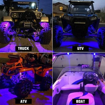 For Kawasaki Teryx 800/KRX 1000 UTV SXS 8x RGB LED Rock Lights Offroad Underglow Wireless Bluetooth Music Timing Truck Boat ATV