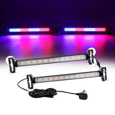 2 in 1 Police LED Strobe Light Car Auto Emergency Warning 144 led Windshield Bar Traffic Advisor