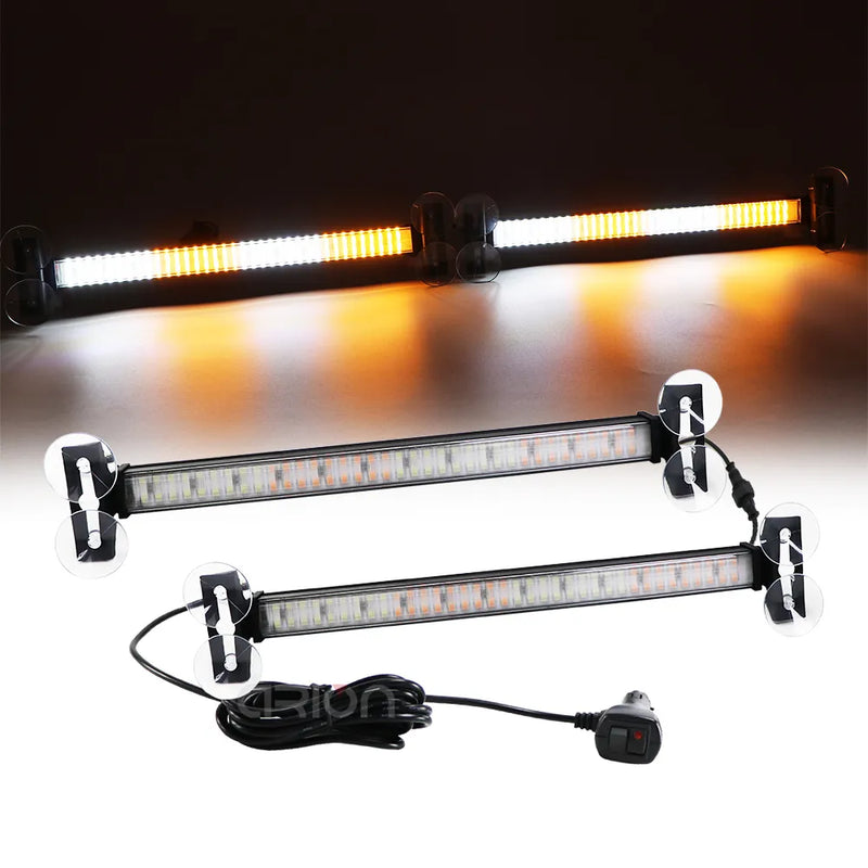 2 in 1 Police LED Strobe Light Car Auto Emergency Warning 144 led Windshield Bar Traffic Advisor