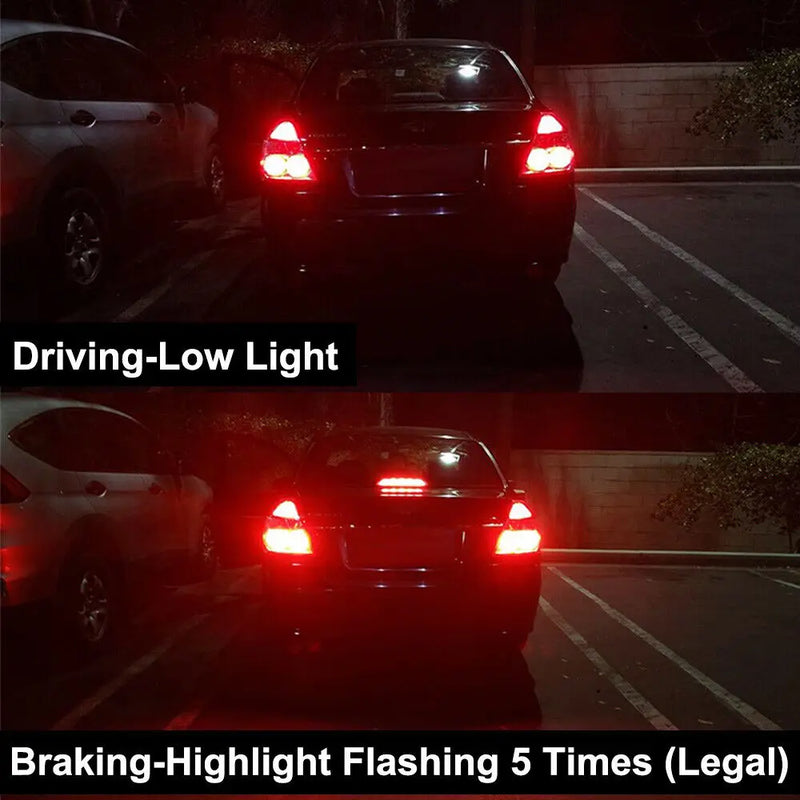 3157 Red LED Bright Strobe Flash Blinking Brake Tail Stop Light/Parking Bulbs