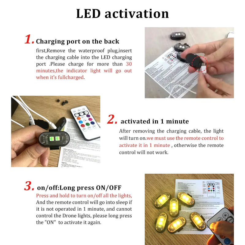 2/4/6x Wireless Remote Control Car LED Light, Multi-mode Car Warning Light, Decorative Light for Car Motorcycle, Car Accessories