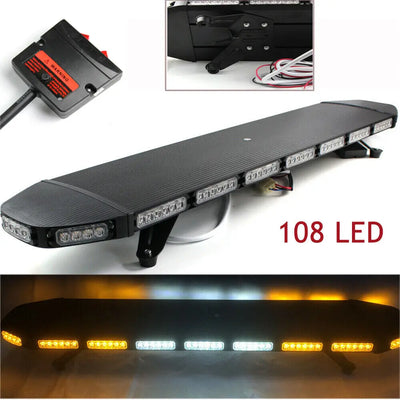 47'' LED Emergency Strobe Light Bar Beacon Warn Tow Truck Lamp 108W