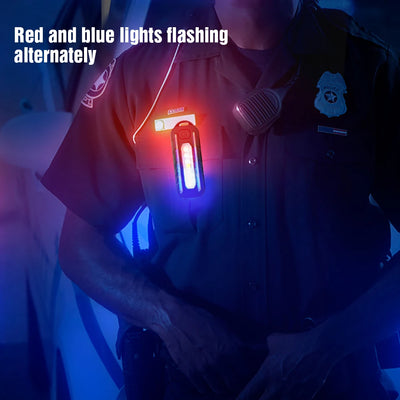 LED Red Blue Shoulder Police Light Flashing Bike Warning lights