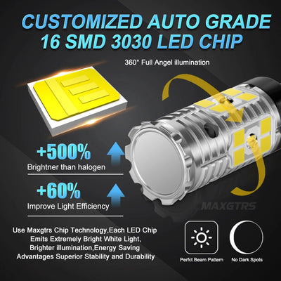 2x W16W T15 LED Bulbs 3030 SMD Canbus OBC Error Free LED Backup Light 921 912 W16W LED Bulbs Car Reverse Lamp Xenon White DC12V