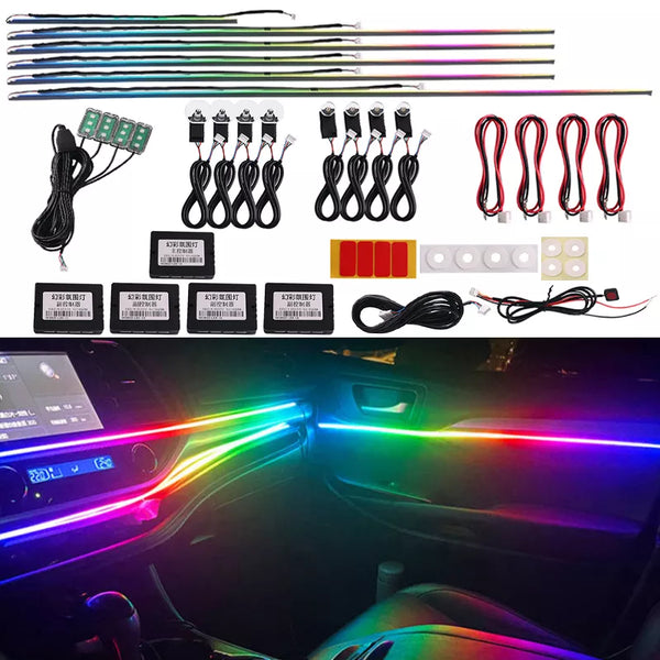 64 Color RGB Symphony Car Atmosphere Interior LED  Fiber Optic Ambient Light Kit