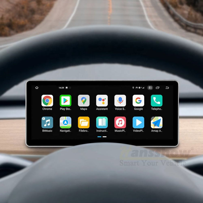 10.25" Instrument Cluster Model 3/Y Dashboard LCD Touch Screen 4G Android Auto Apple Wireless CarPlay For Tesla