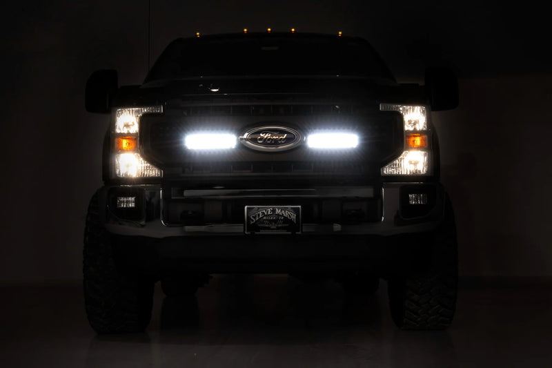 LED Light Kit Grille Mount | 10 Inch Black | Slimline | Ford F-250 Super Duty (20-22)