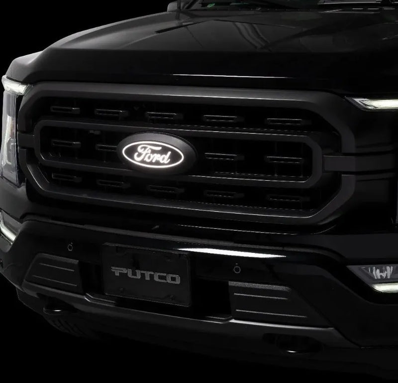 Putco Luminix White LED Emblem and Quick Connect - Fits Ford F250, F350, F450 17-25 w/o camera and Halogen Headlights