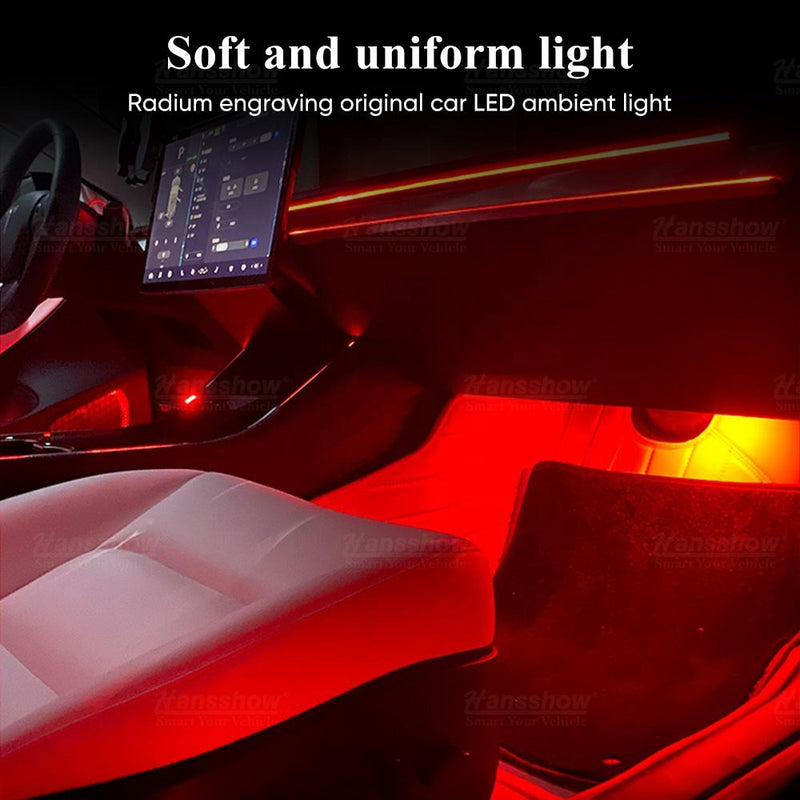 Model 3/Y Led Laser Carving Ambient Lighting For 2021+ Tesla Car Interior Atmosphere Lighting With Panel Control