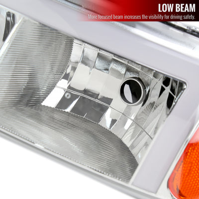 1999-2006 GMC Sierra/2007 Sierra Classic/2000-2006 Yukon/XL Factory Style Headlights and Sequential Turn Signal Bumper Lights (Chrome Housing/Clear Lens)