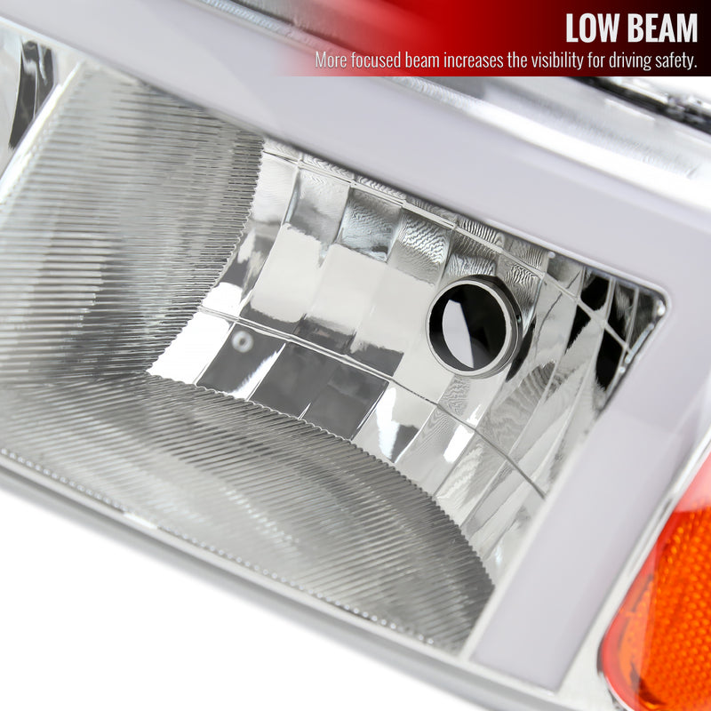 1999-2006 GMC Sierra/2007 Sierra Classic/2000-2006 Yukon/XL Factory Style Headlights and Sequential Turn Signal Bumper Lights (Chrome Housing/Clear Lens)