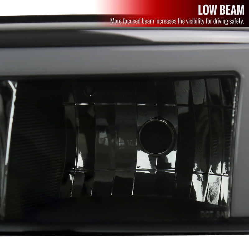 1999-2006 GMC Sierra/2007 Sierra Classic/2000-2006 Yukon/XL Factory Style Headlights and Sequential Turn Signal Bumper Lights (Matte Black Housing/Smoke Lens)