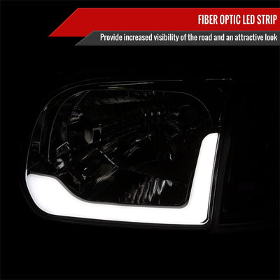 05-07 SEQUOIA LED BAR HEADLIGHT CORNER LIGHT COMBO CHROME HOUSING AND CLEAR LENS - USES STOCK BULBS