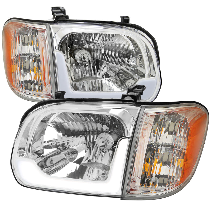 05-07 SEQUOIA LED BAR HEADLIGHT CORNER LIGHT COMBO CHROME HOUSING AND CLEAR LENS - USES STOCK BULBS