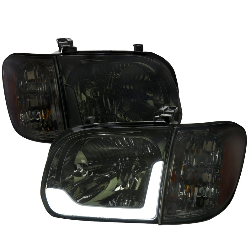 05-07 SEQUOIA LED BAR HEADLIGHT CORNER LIGHT COMBO CHROME HOUSING AND SMOKED LENS - USES STOCK BULBS