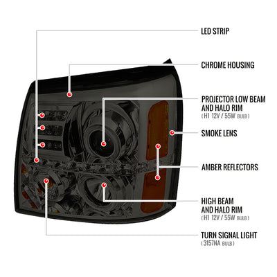 02-06 CADILLAC ESCALADE PROJECTOR H.L.