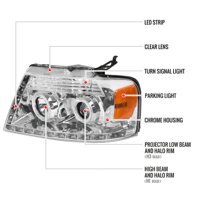 04-08 FORD F150 R8 PROJECTOR HEADLIGHT