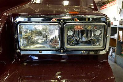 Vision X LED Headlights: (Each / 4x6in Rectangle / Chrome / White Halo)