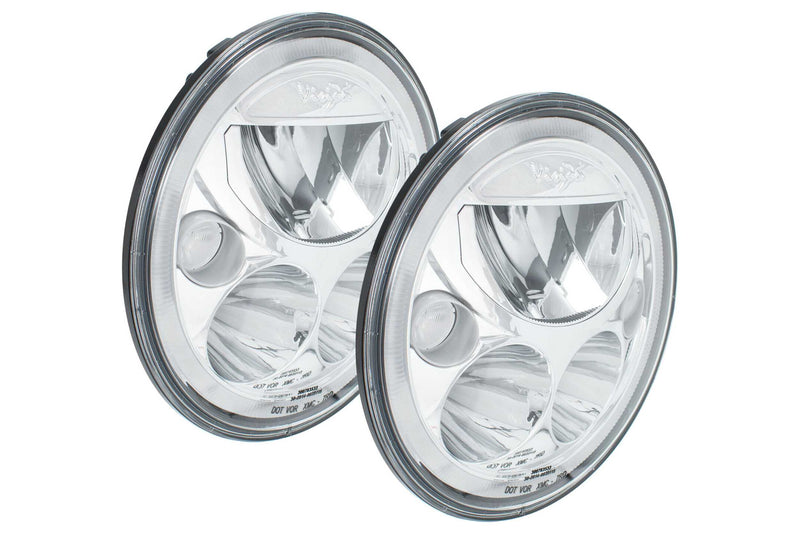 Vision X LED Headlights: Jeep Wrangler JK (07-16) (Set / 7in Round / Black / White Halo)