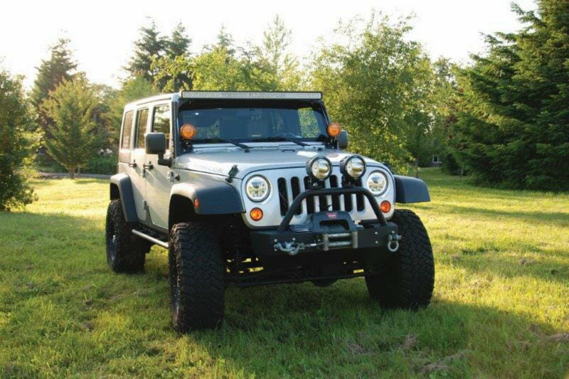 Vision X LED Headlights: Jeep Wrangler JK (07-16) (Set / 7in Round / Black / White Halo)