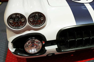 Vision X LED Headlights: (Each / 7in Round / Chrome / White Halo)