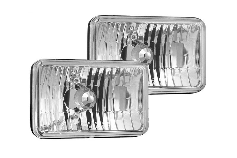 Vision X Halogen Headlights: (Set / 4x6in Rectangle / Chrome)