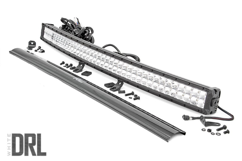 40 Inch Chrome Series LED Light Bar | Curved | Dual Row | Cool White DRL