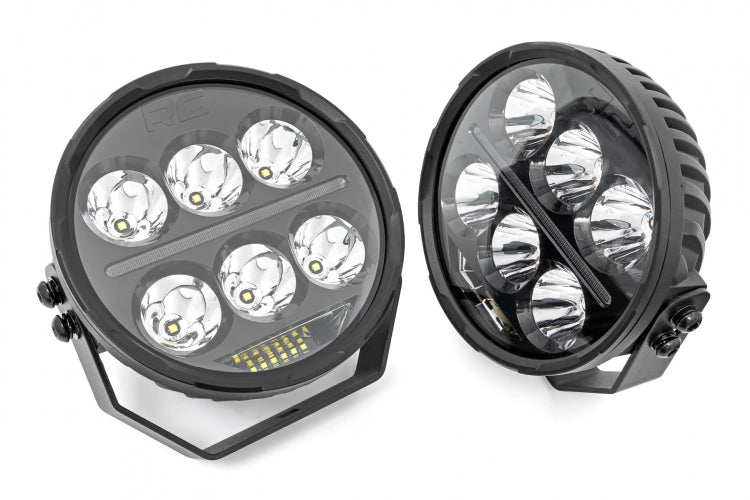 BLACK SERIES LED LIGHT PAIR AMBER DRL 6.5 INCH ROUND