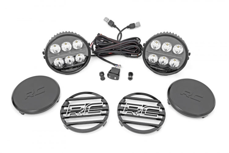 BLACK SERIES LED LIGHT PAIR AMBER DRL 6.5 INCH ROUND