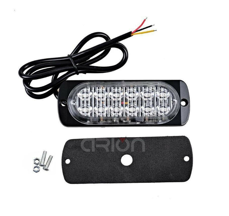 2/4pcs 12 LED Strobe Warning Light 12V 24V Emergency Side Strobe Flashing Light