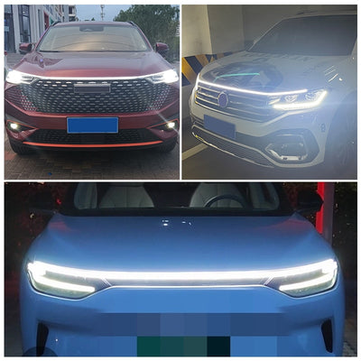 Led Decoration Lights For Car Hood Flexible Daytime Running Light Strip Universal  Start-Scan