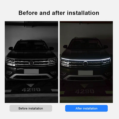 Led Car Hood Flexible Daytime Running Light Strip Universal Decor Lamp Start-Scan