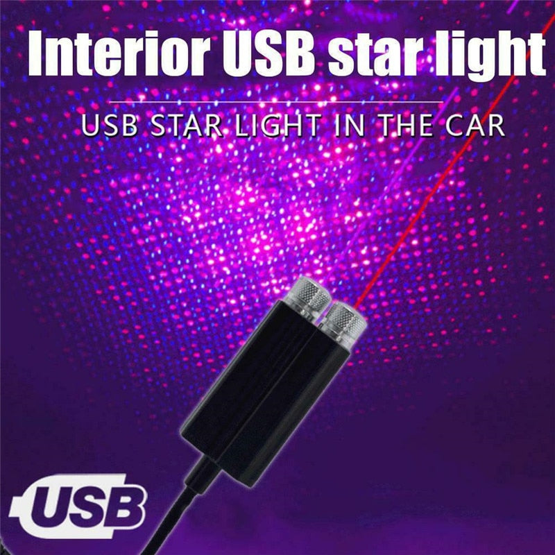 Car Roof Star Light Interior USB LED  Atmosphere Projector Decoration Night  Galaxy Lights