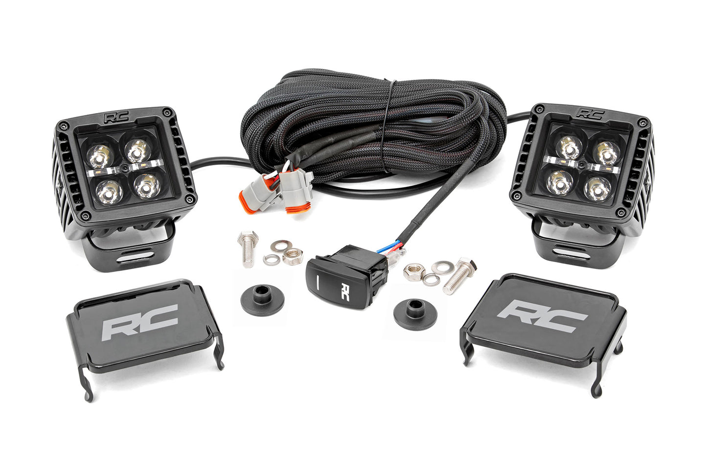 LED Light Kit | Ditch Mount | 2" Black Pair | Amber DRL | Ford Bronco (21-24)