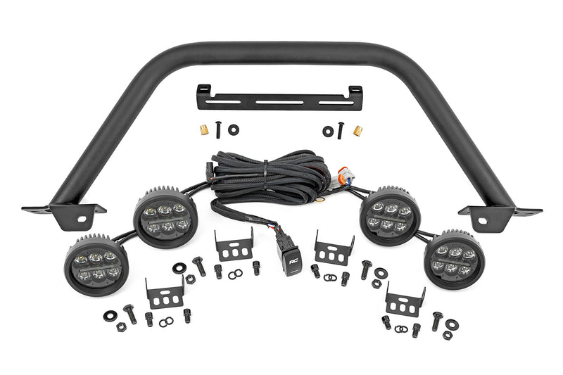 Safari Bar | 3.5" Round LED (Quad) | Black | Amber DRL | OE Modular Steel | Ford Bronco (21-24)