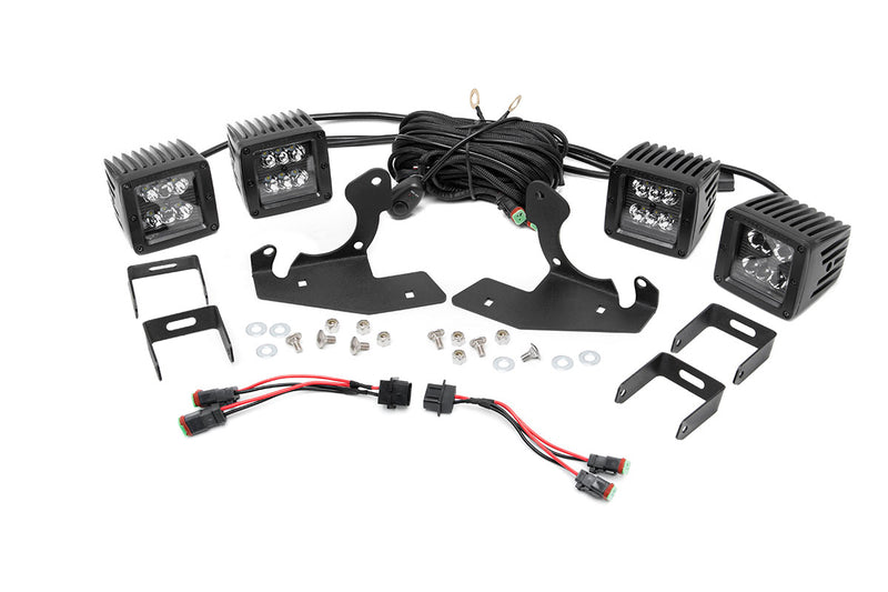 LED Light Kit | Fog Mount | Dual 2" Black Pair | Chevy Silverado 2500 HD/3500 HD (11-14)