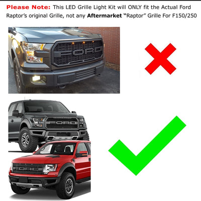 Grille Lamps White/Amber yellow LED For 2010-2014 and 2017-up Ford Raptor