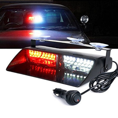 Police Lights Car LED Strobe Light Red/Blue Amber/White Signal Lamps Windshield Warning Light 12V