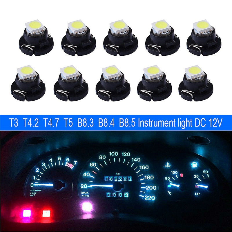 10x T3 T4.2 T4.7 T5 B8.3 B8.4 B8.5 LED Cluster light Bulbs 1210 5050 SMD