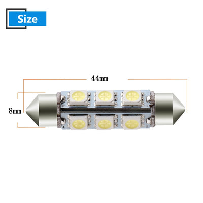 10pcs 44mm 12V 5050 12 SMD LED's Bulb Car Dome Light White Blue Red Green Amber 6500K-8000k